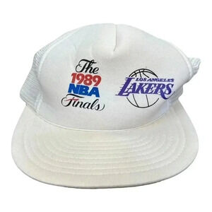 Vtg 1989 NBA Finals LA Lakers Hat Snapback Cap Mesh 80’s EXCELLENT